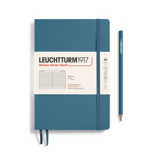 Блокнот в линейку Leuchtturm1917 "Medium" A5, 61л, 80гр/м², мягкая обложка,Синий Камень (363400)