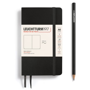 Блокнот без линовки Leuchtturm1917 "Pocket" A6, 61л, 80гр/м² ,мягкая обложка,Черный