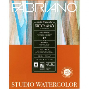 Блок для акварели Fabriano "Watercolour" 28x35,6см, 12л, 300гр/м² (Hot pressed)